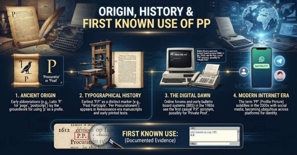 Origin, History & First Known Use of PP