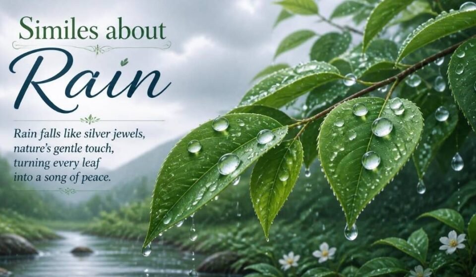 similes about rain